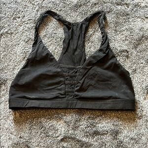 PINK Victoria's Secret Black Racerback Sports Bra Moisture-Wicking